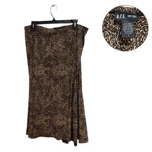 D.F.A. New York Brown Abstract Skirt L